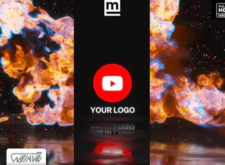 پروژه آماده افترافکت نمایش لوگو گلیچ آتشی معکوس - Fire Glitch Reverse Logo 